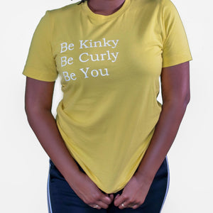 Kinky, Curly, You T Shirt - Yellow