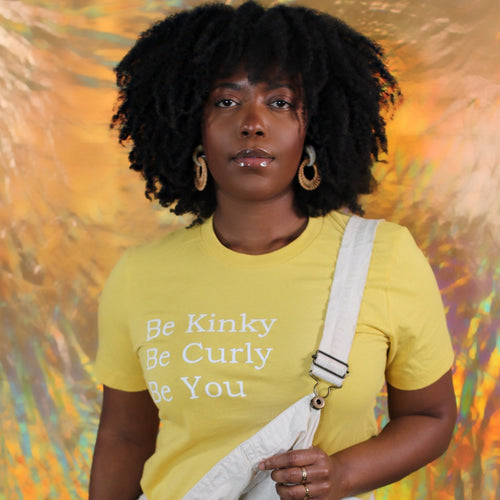 Kinky, Curly, You T Shirt - Yellow